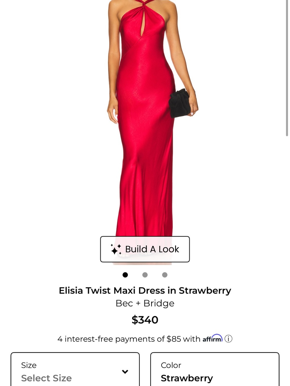 bec + bridge Twisted Halter Maxi Dress in Strawberry Red